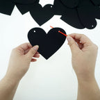 FAZHBARY 2 Pack Black Felt Heart Garland Banner – Gothic Valentines Decor, Weddings & Anniversary Parties