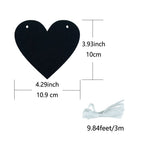 FAZHBARY 2 Pack Black Felt Heart Garland Banner – Gothic Valentines Decor, Weddings & Anniversary Parties