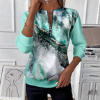 Women's Casual Christmas-Print Raglan Sweatshirt