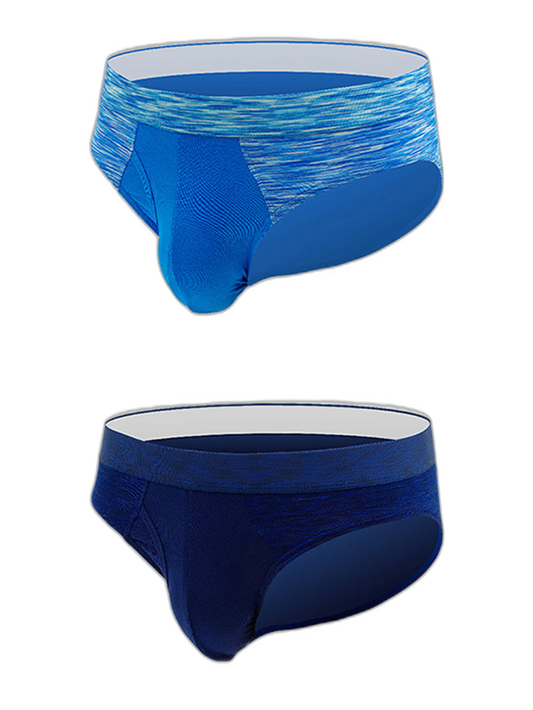 2 Pack Men's Breathable Spell Color Butt Lifting Briefs