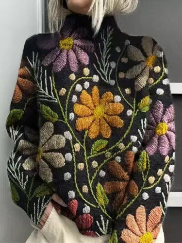 Christmas Abstract Print Casual Cardigan Coat