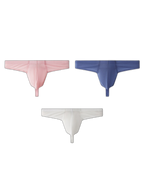 3 Pack Men's Solid Color Seamless Comfort Quick-Dry Breathable Thongs