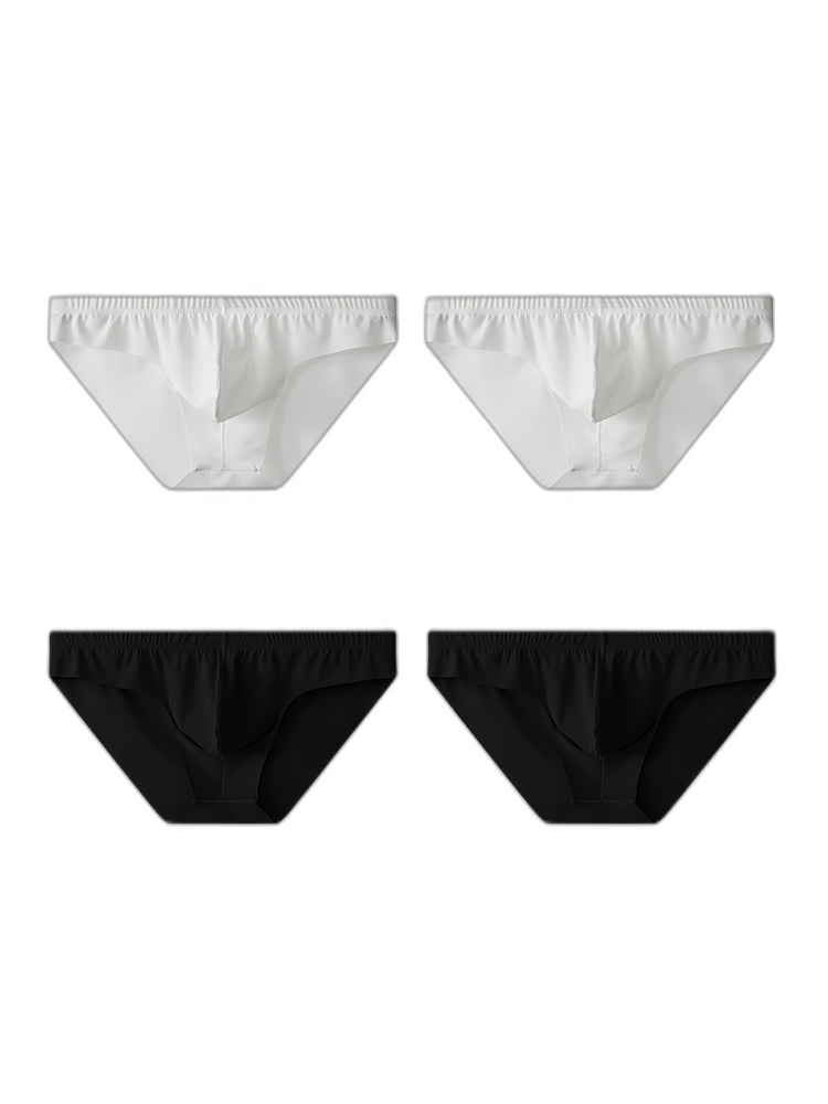 4 Pack Men's Ice Silk Lightweight Breathable Minimalist Briefs