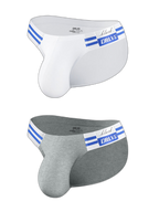 2-pack Men's High-cut Cotton Navy Striped Stretch Briefs