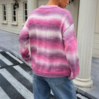 Casual Color-block Knit Sweater For Women