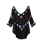 Amazon AliExpress Hot Selling Product Boho Hollow Out Hand Crocheting Flower Bikini Loose Beach Cover-up