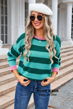 Women's Flower Long Sleeve Round Neck Sweater