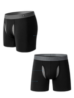 Breathable Sports Boxer Briefs with Open Fly