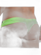 Men's Simple Breathable Mesh Pouch Thong & Strings