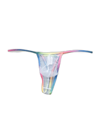 3-pack Men's Sexy Rainbow Transparent Convex Pouch Breathable Thong