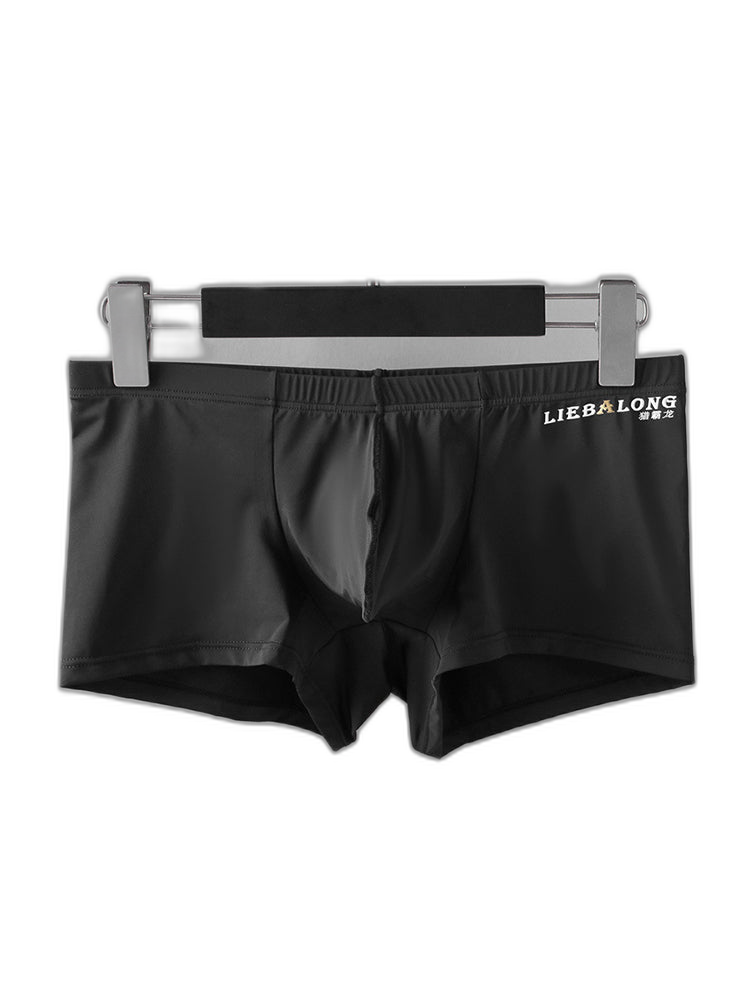 3 Pack Men's Breathable Ice Silk Double-Layered Big Pouch Sexy Boxer Briefs