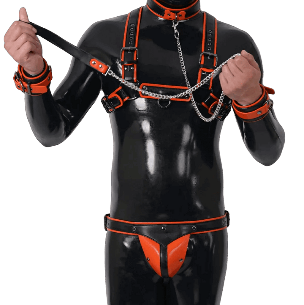 Furrjoi Harness, Cuff, Collar, Lead Underwear Bundle Orange