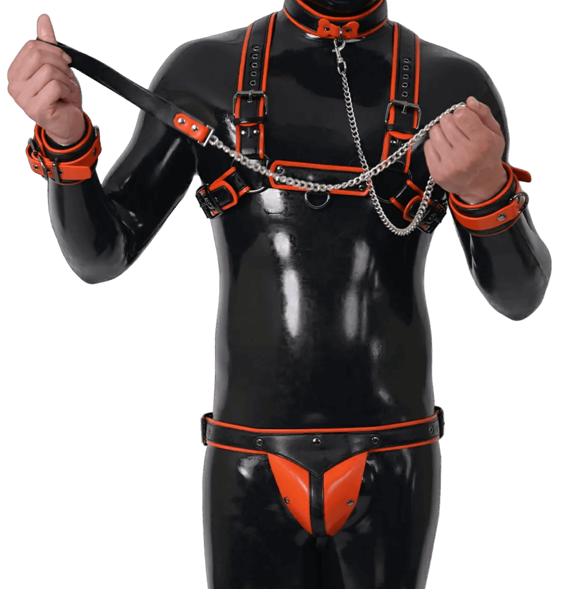 Furrjoi Harness, Cuff, Collar, Lead Underwear Bundle Orange