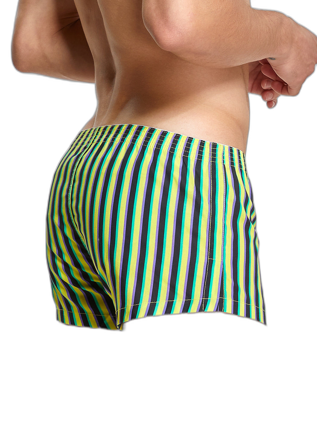 Men's Color Stripes Boxers With Fly