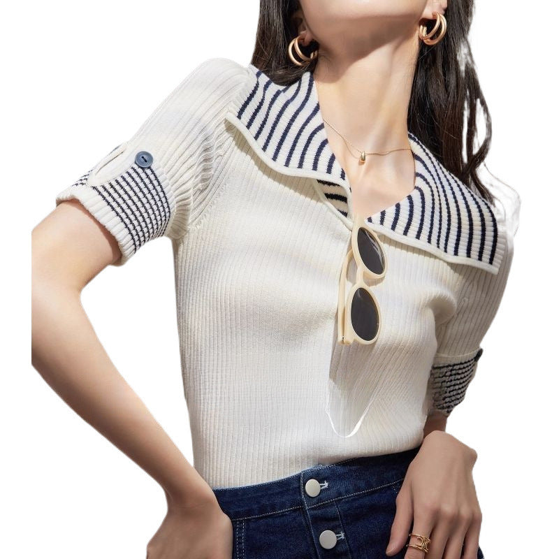 Stylish Light-luxury Niche Statement Womens Top With A Collar