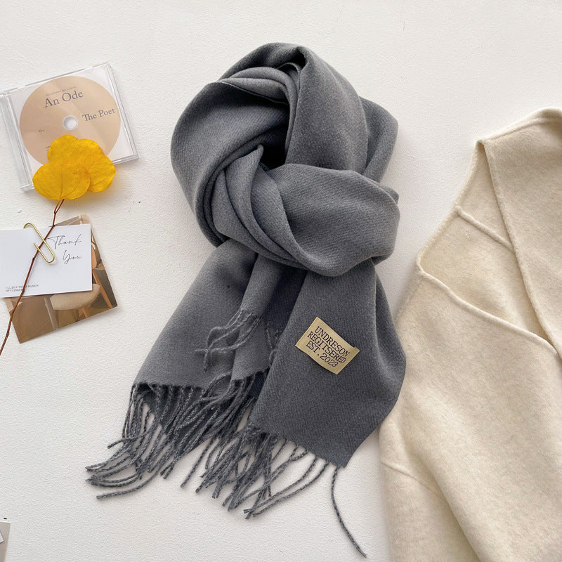 Double-sided Solid-color Scarf For Women