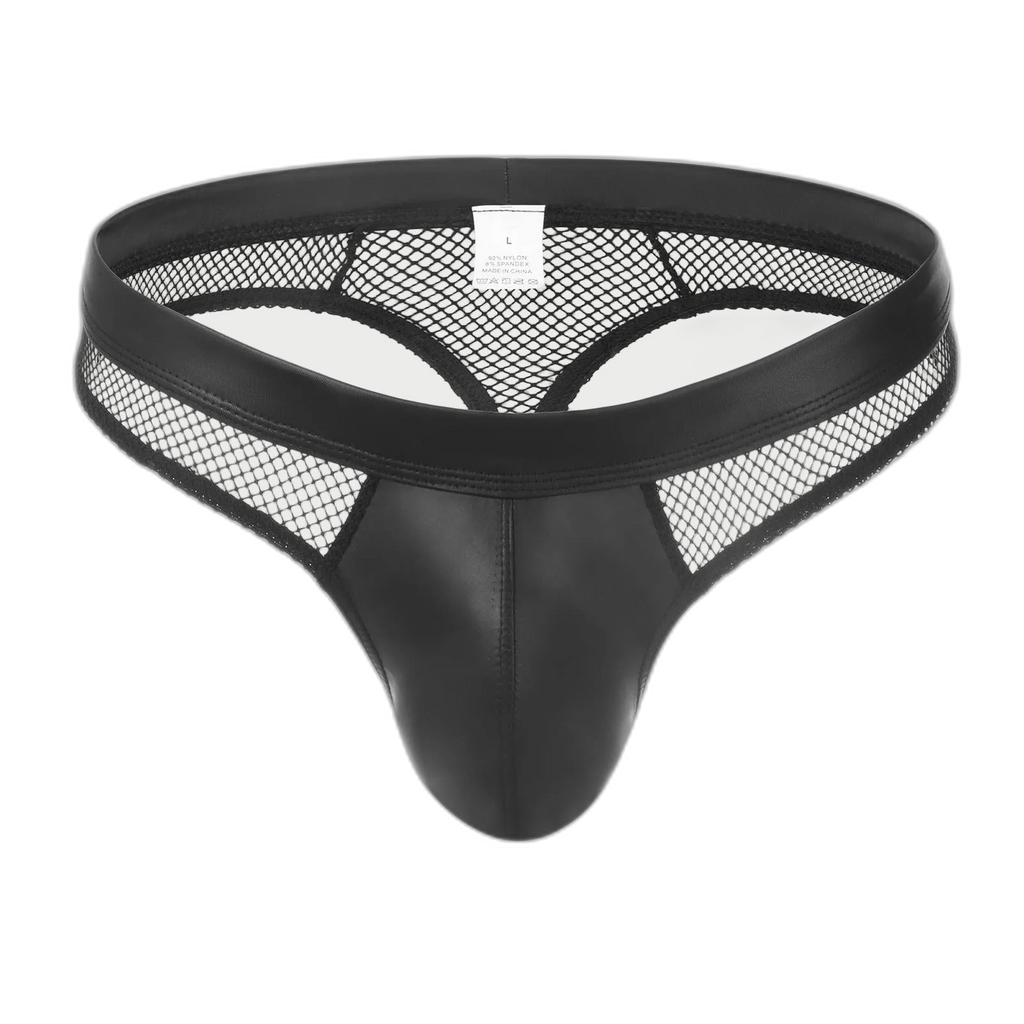 Rebel Mesh Leather Thong