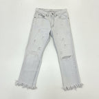 Vintage Lee Frayed & Distressed Straight Leg Jeans Grey W32 L27