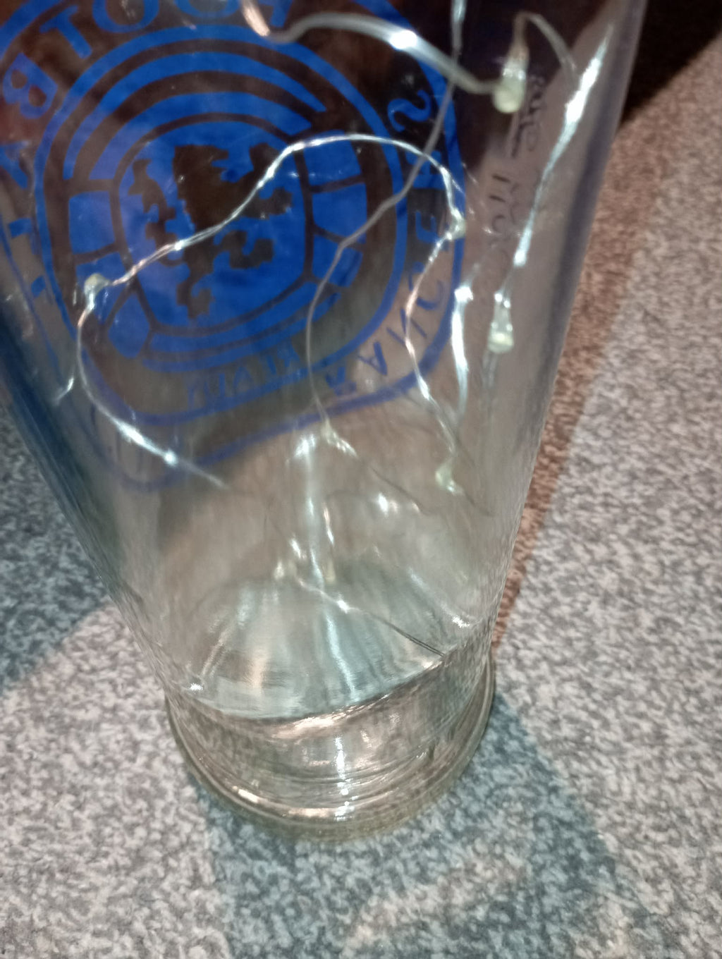RANGERS FC GLASS BOTTLE DISPLAY LIGHT