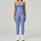 Women's Vest And Pants Color-blocking Yoga Set