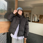Cute Stand-up Collar Puffer Jacket For Women