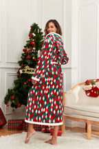 RONGTAI Womens Plush Fleece Hooded Bathrobe, Thick Nightgown Long Robe Sleepwear With Two Side Pockets And Belt