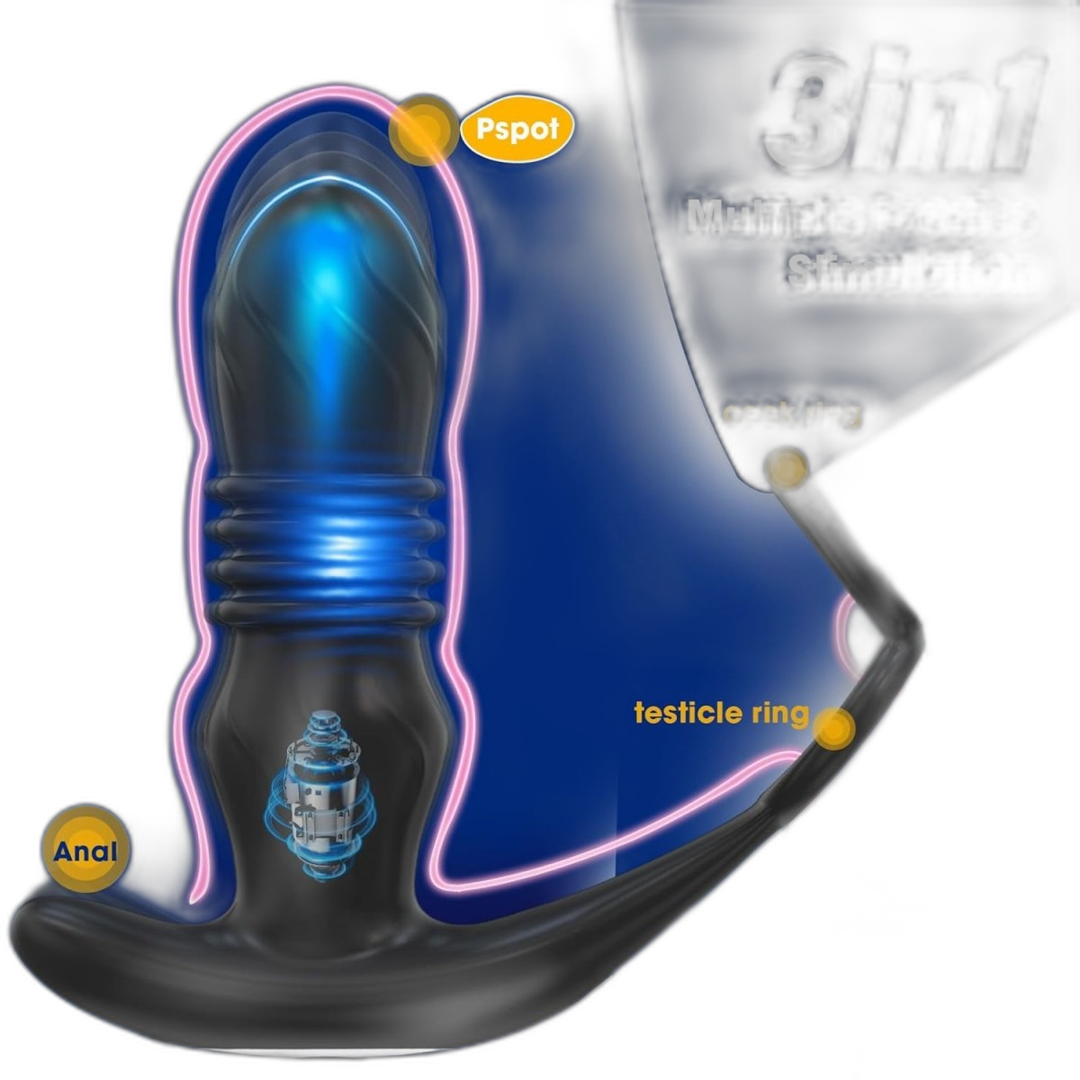 Thrusting Anal Plug with Cock Ring