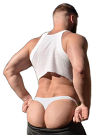 2-pack Men's Ribbed Low-rise Solid Color Thong