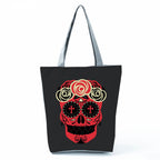 Portable Large Capacity Skull Printed Handbag