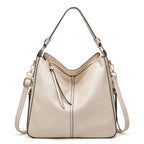 Hobos Zipper Bucket Bags With Adjustable Shoulder-strap Handbags Temperament High Capacity Messenger Shoulder Bag For Women