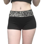 American-style Edgy Sassy Sequined Patchwork Shorts With A High Waist