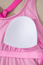 Swim Dress With Shorts | Pink One Piece Swimsuit Built In