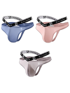 3 Pack Men's Sexy Ice Silk Mesh Breathable Erotic Thong & Strings