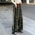 Striped Three-bar Color-block Camouflage Casual Draped Dance Sport Floor-length Trousers