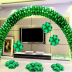 FEBSNOW 24Pcs St. Patrick's Day Foil Balloons – 18 Inch Shamrock & Heart Garland Set