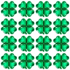 FEBSNOW 24Pcs St. Patrick's Day Foil Balloons – 18 Inch Shamrock & Heart Garland Set