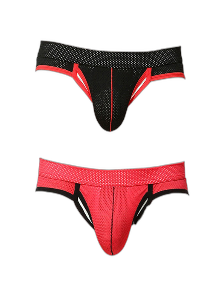 2 Pack Men's Breathable Side-Open Thin and Lightweight Supportive Fit Briefs