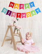FECEDY Colorful Happy Birthday Banner Bunting – Eco-Friendly Party Decor