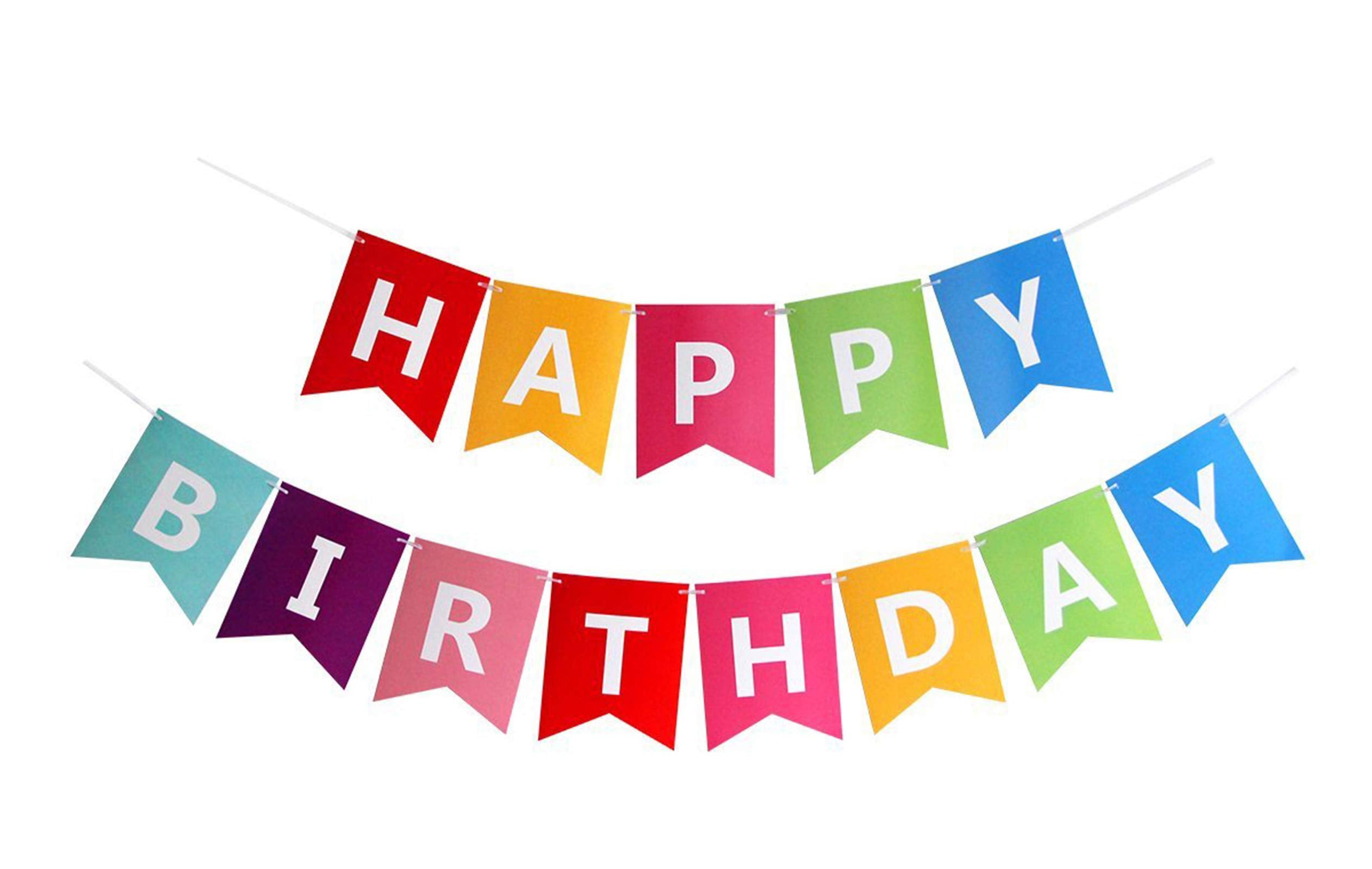 FECEDY Colorful Happy Birthday Banner Bunting – Eco-Friendly Party Decor