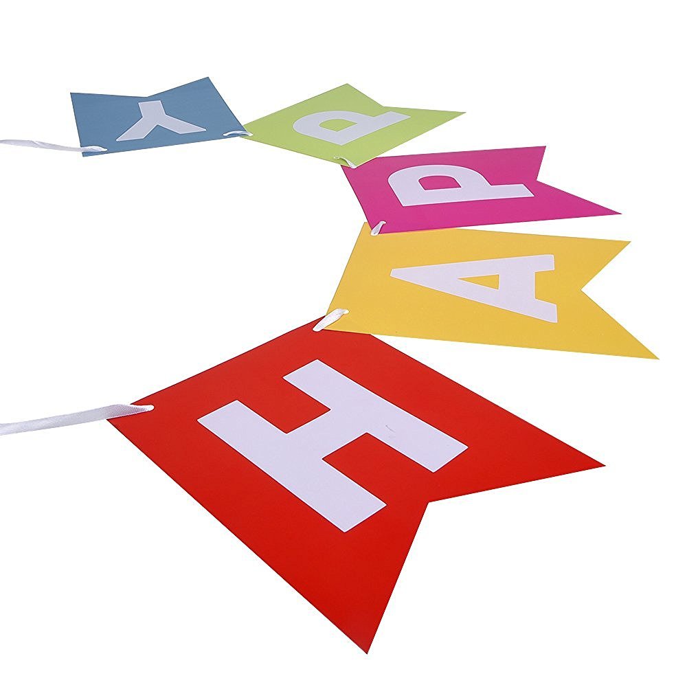 FECEDY Colorful Happy Birthday Banner Bunting – Eco-Friendly Party Decor