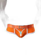 Zipper Belt Printed Cotton Pouch Briefs