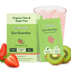 Feel Goods Gut Guardian Organic Fiber, Probiotic & Prebiotic Powder - Sugar Free, Vegan (Strawberry Kiwi) - 15 Count