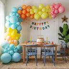 FEYG 120 Pcs Summer Tropical Balloon Arch Kit – Rainbow Latex Balloons for Hawaiian Luaus & Pool Parties