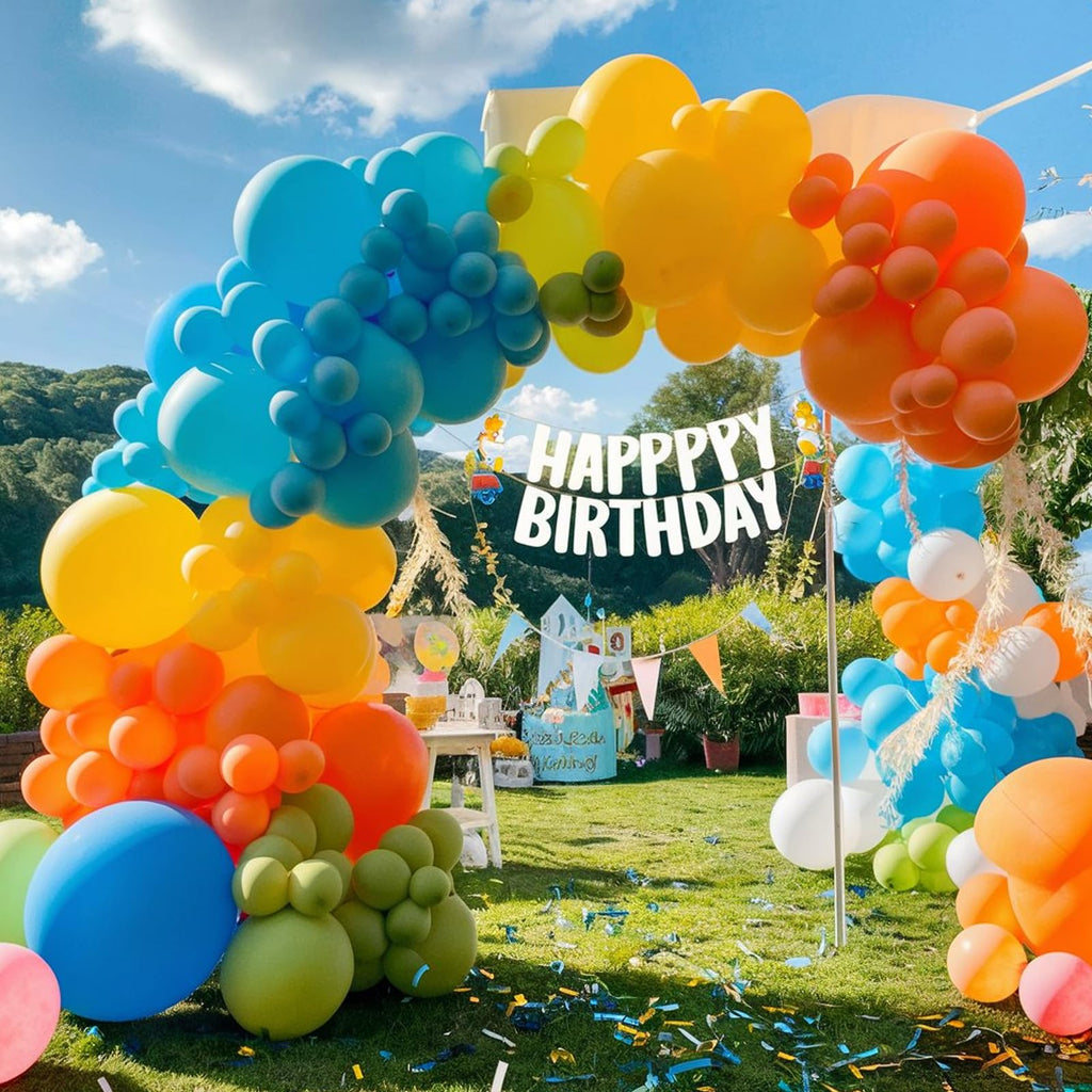 FEYG 120 Pcs Summer Tropical Balloon Arch Kit – Rainbow Latex Balloons for Hawaiian Luaus & Pool Parties
