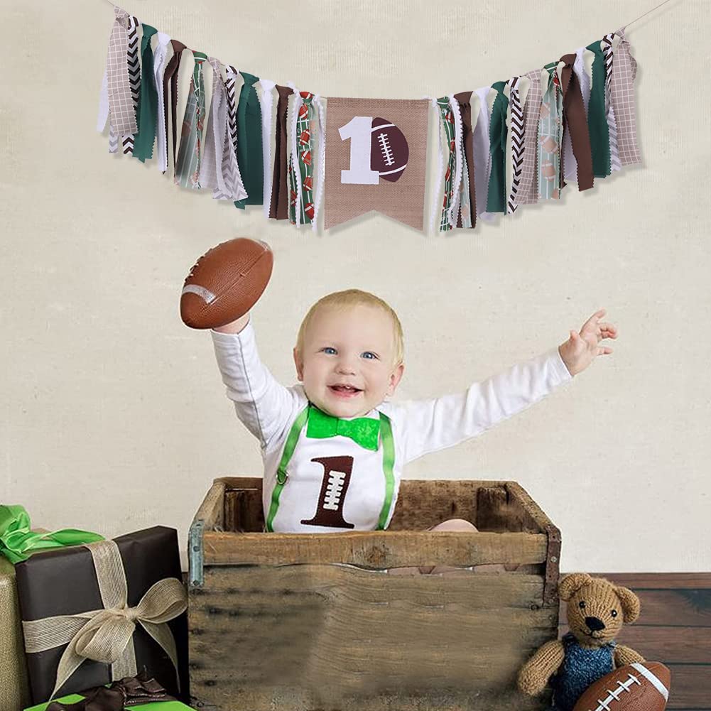 FELIX Football First Birthday High Chair Banner | Football 1st Birthday Decorations