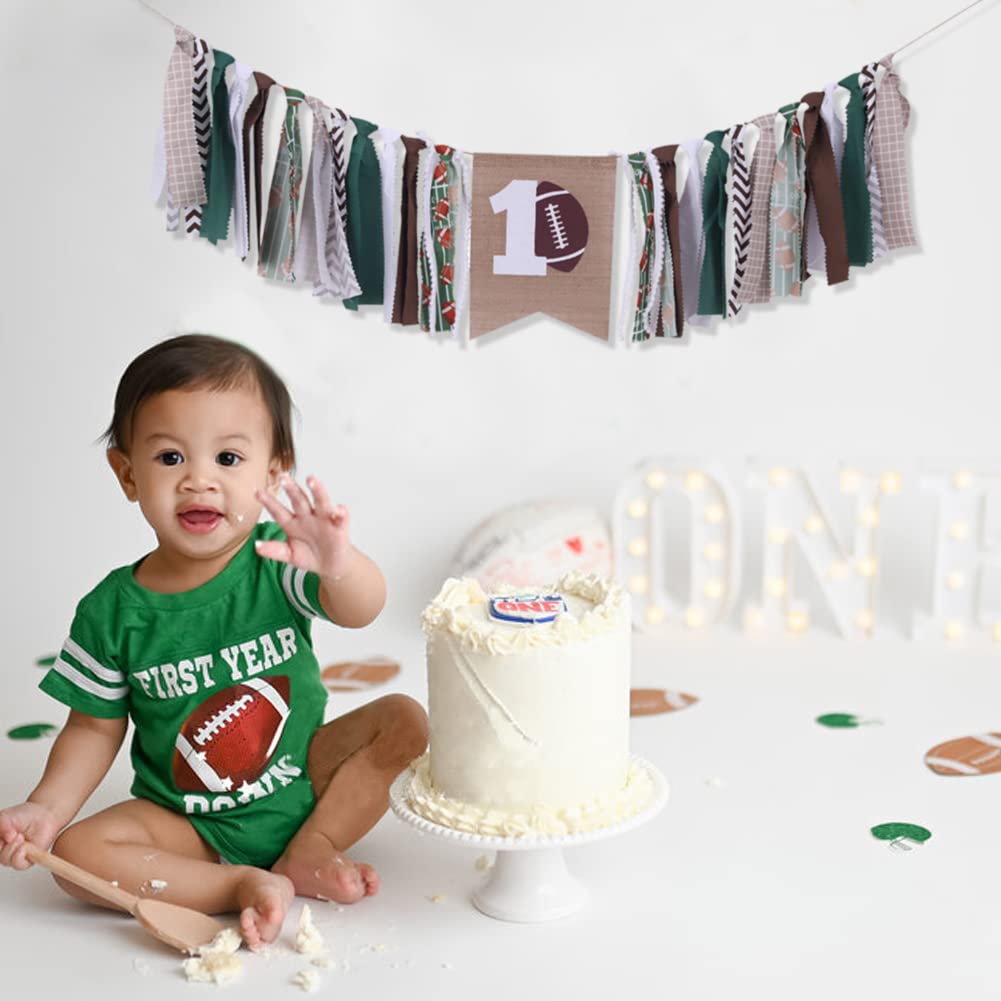 FELIX Football First Birthday High Chair Banner | Football 1st Birthday Decorations