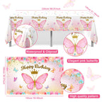 FengRise Pink Balloon Arch Kit – 106 Supplies for a Girl’s Birthday Party with Butterfly Balloons & Backdrop