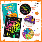 FEREDO KIDS Halloween Rainbow Scratch Art Notebooks – 24 Pack Bulk Party Favors
