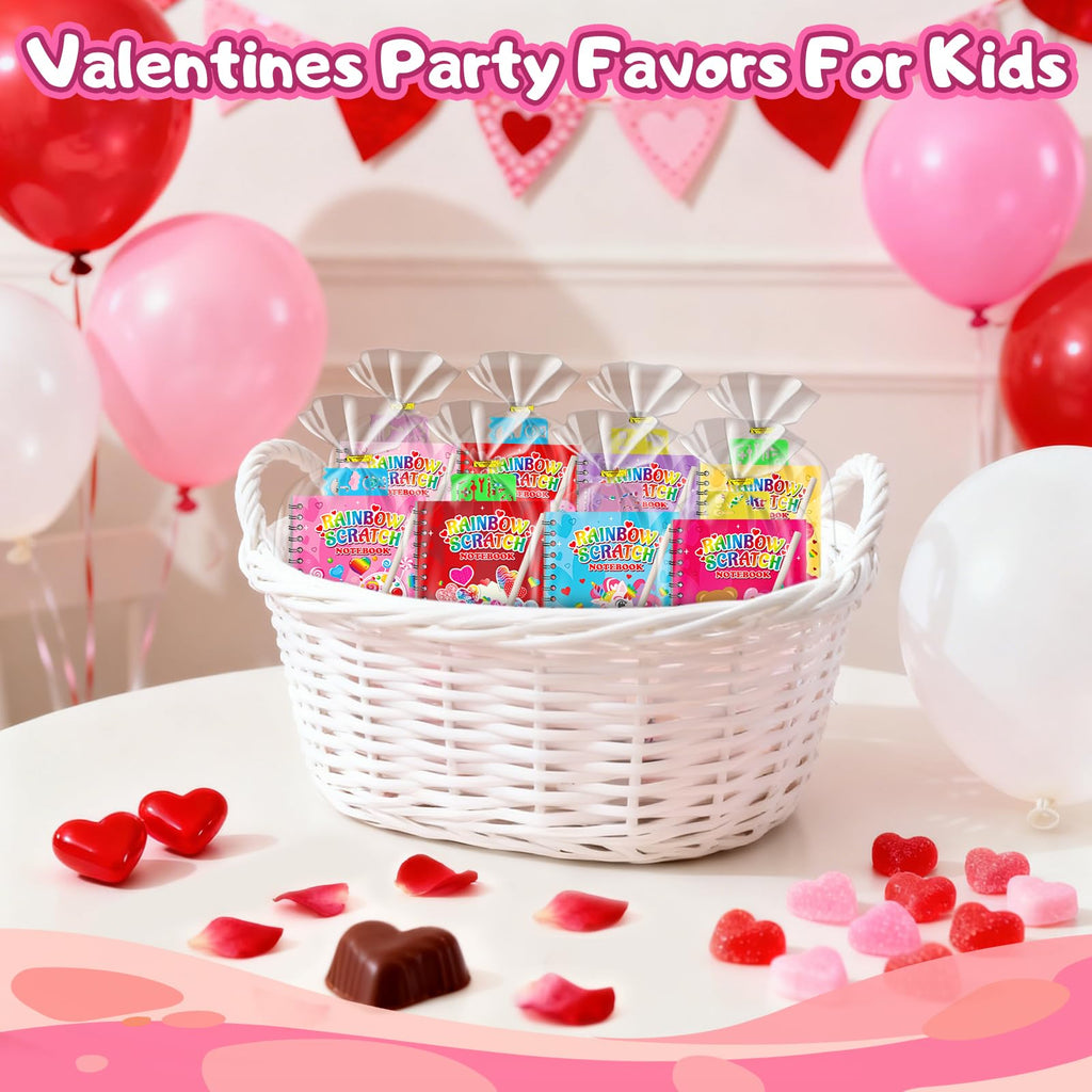 FEREDO KIDS Scratch Art Notebooks – 24-Pack Rainbow Party Favors
