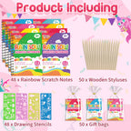 FEREDO KIDS 48-Pack Rainbow Scratch Art Notebooks – Mess-Free Party Favors & Classroom Rewards
